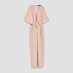NWT Zara AW17 Cape Jumpsuit | Nude Pink Lace | Studio Collection M